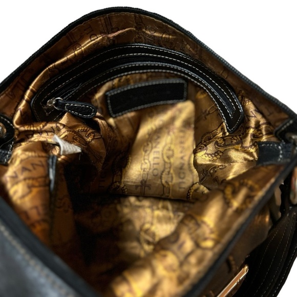 Tignanello Black Leather Crossbody Bag Convertible Shoulder Bag - Picture 12 of 16